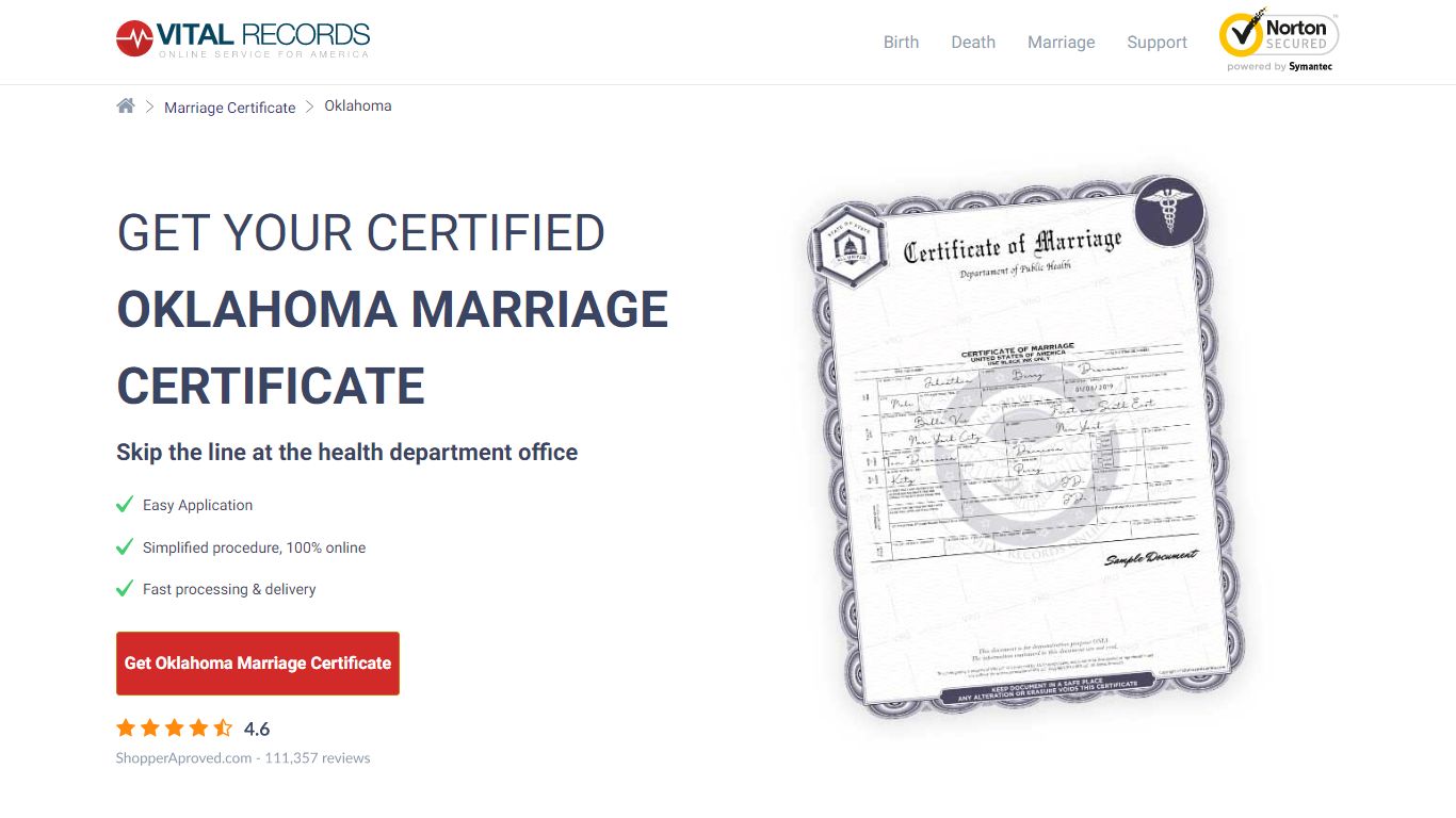 Official Oklahoma Marriage Certificate | Get Your Marriage Records